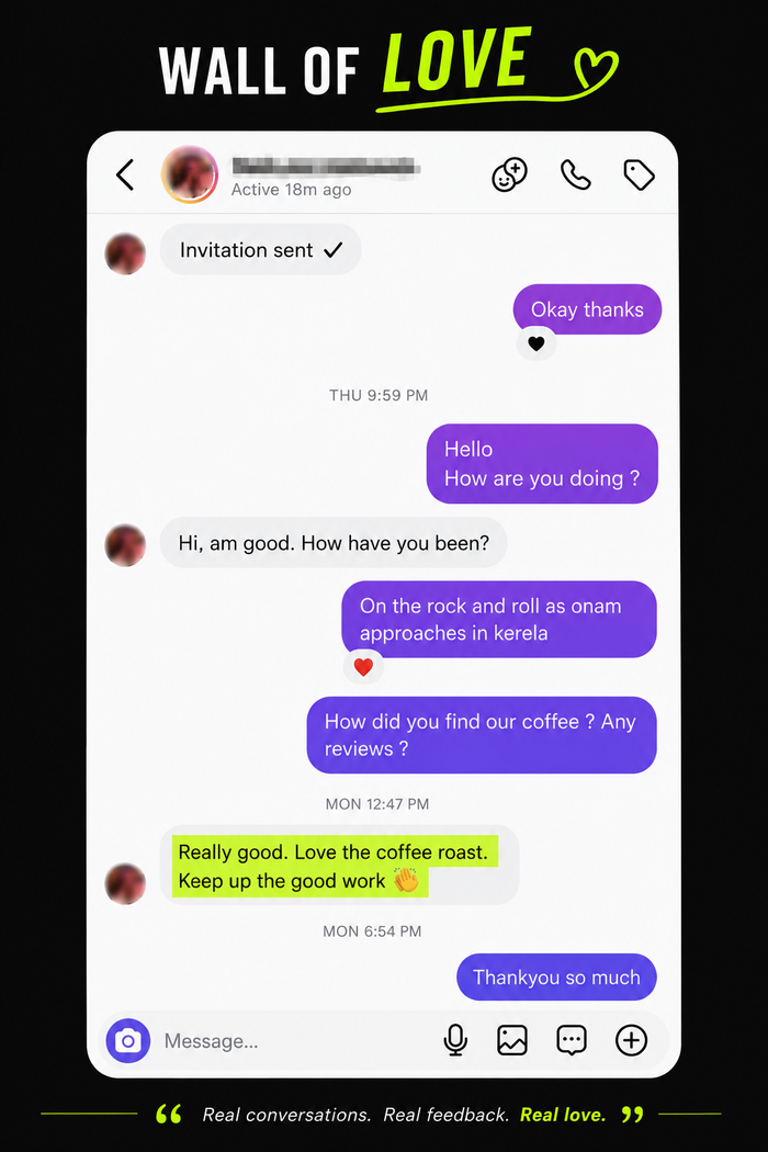 Speed Coffee customer feedback